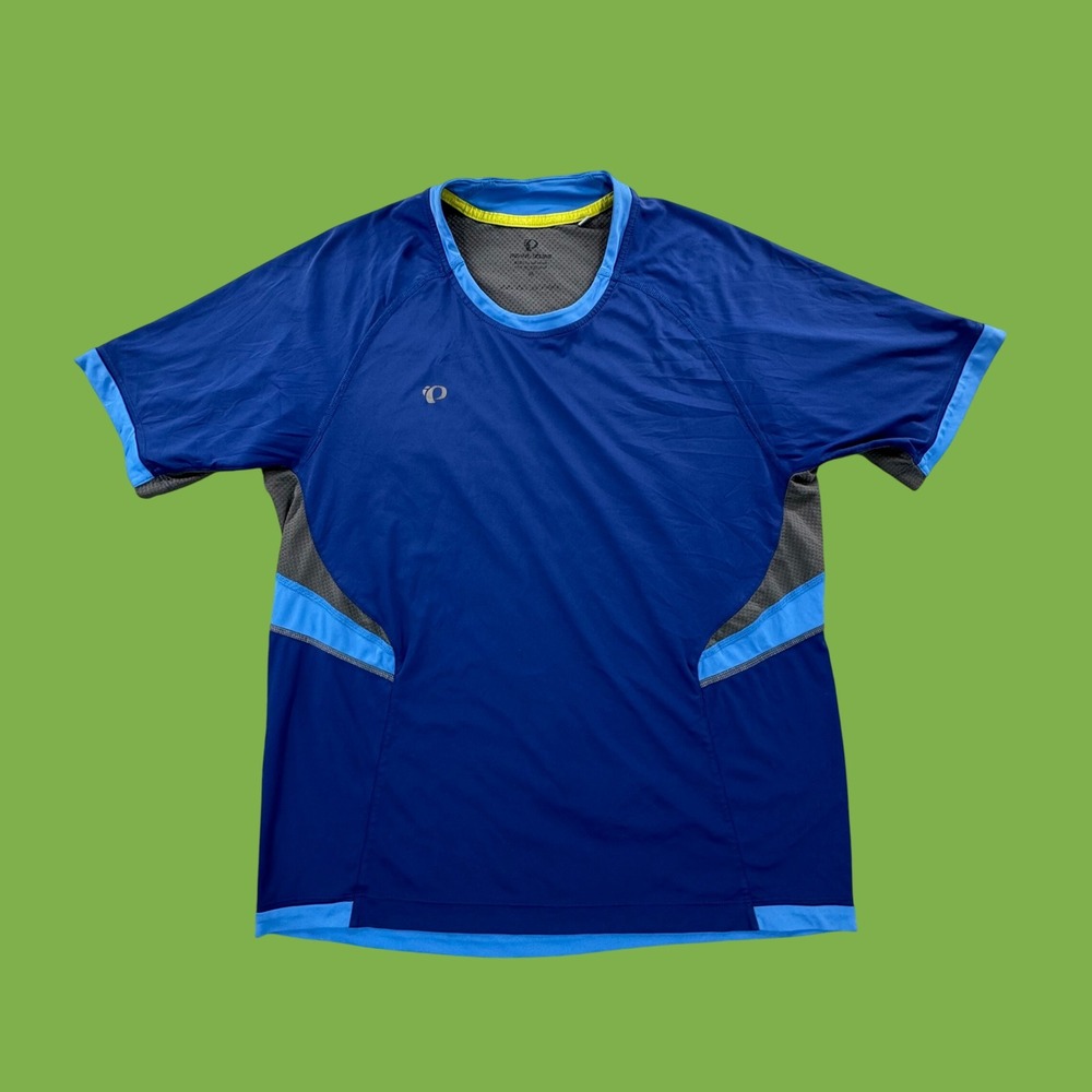 Pearl Izumi Mens Blue Grey Cycling Jersey Short Sleeve Mesh Back Size M 12121602